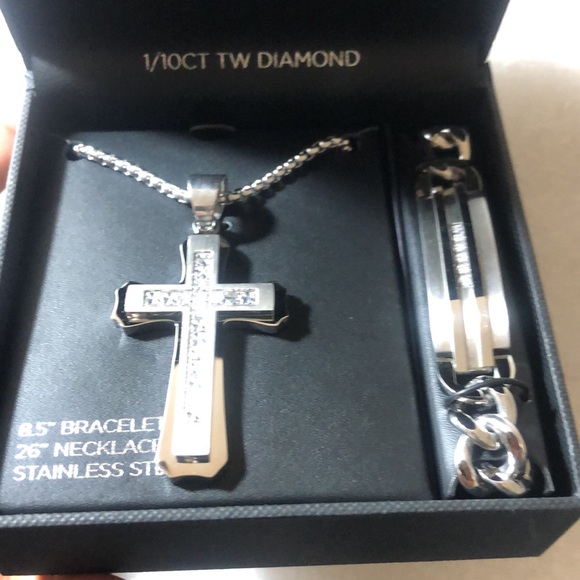 American exchange premium Diamond -men’s bracelet & Necklace - Picture 3 of 15